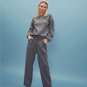 VICI Claudette Pearl Embellished Knit Sweater